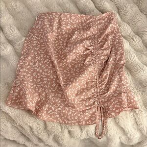 Chic Asymmetrical Floral Skirt in Pink